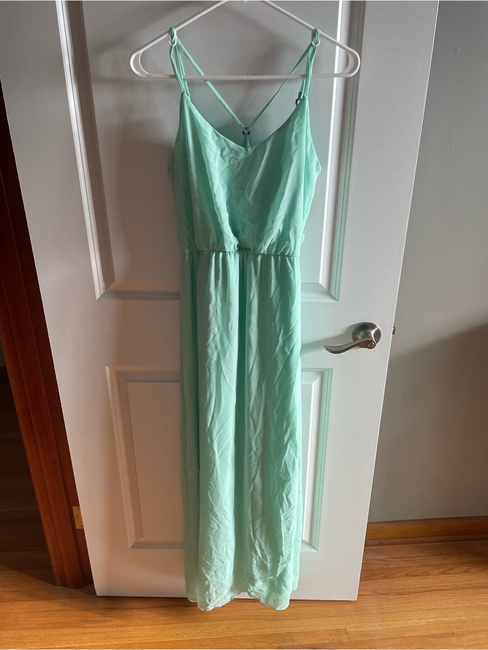 Woman’s A. Byer mint green strappy sleeveless maxi dress